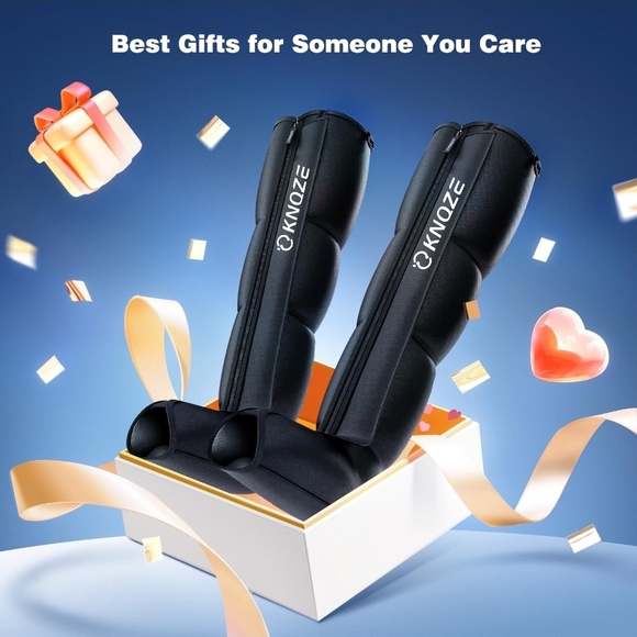 KNQZE Air Compression Leg Massager with Adjustable Pressure, 4-Zone Wrap — Porta - Picture 8 of 9